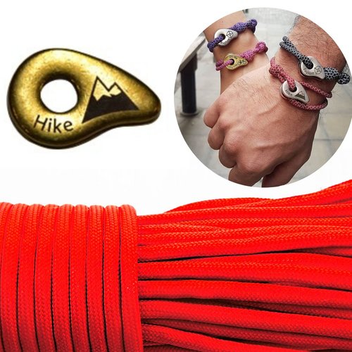 1 diy bracelet kraftika rouge de la randonnée en laiton antique plaqué métal zamak paracord survie m sku-259989