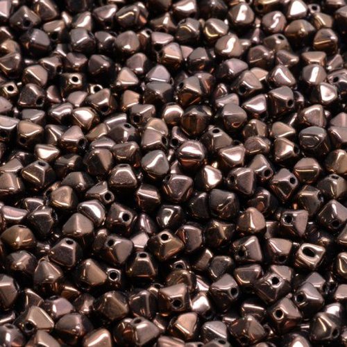 100pcs métallique brillant bronze brune lustre faceté bicone pyramide spacer becone beads verre tchè sku-988675