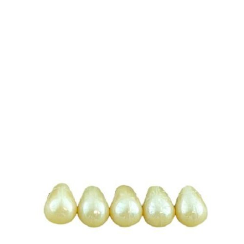 40pcs ivoire brun crème éclat d'une larme petite de verre tchèque perles 4 mm x 6 sku-35026