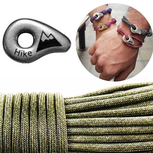 1 diy bracelet kraftika kaki randonnée 999 argent antique plaqué métal zamak paracord des survie mes sku-259939