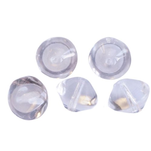 8pc crystal clear grandes perles rondes en verre tchèque 10mm x 10mm sku-934332