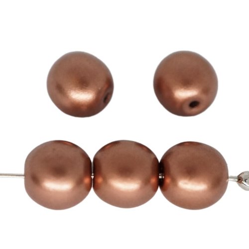 40pcs perles rondes d'espacement en cuivre antique verre tchèque 6mm sku-951678