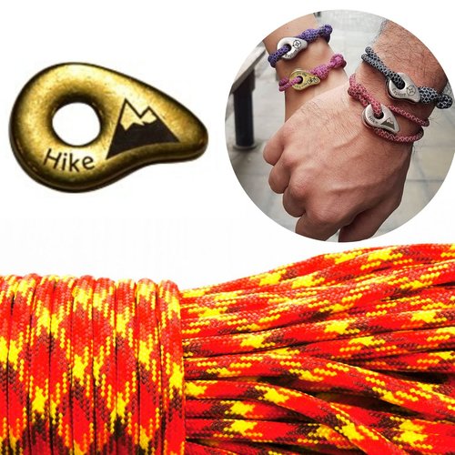 1 diy bracelet kraftika orange jaune randonnée en laiton antique plaqué métal zamak paracord des sur sku-259988