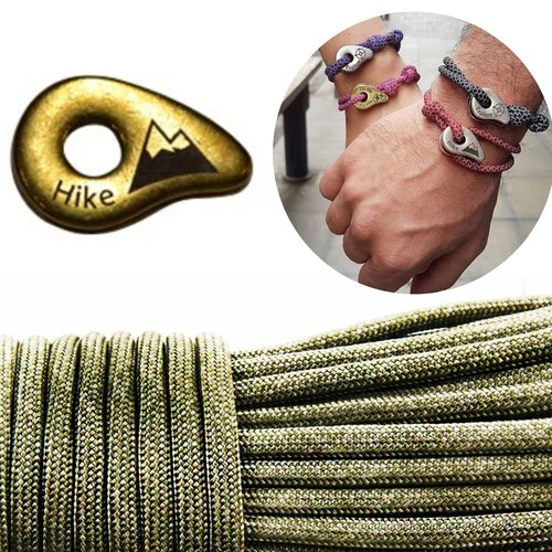 1 diy bracelet kraftika kaki randonnée en laiton antique plaqué métal zamak paracord des survie mess sku-259993