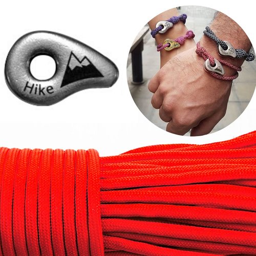 1 diy bracelet kraftika rouge randonnée 999 argent antique plaqué métal zamak paracord des survie me sku-259935