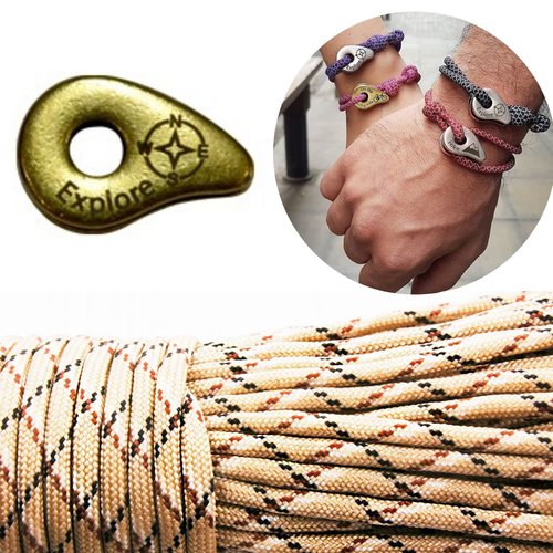 1 diy bracelet kraftika basse beige rayé explorer laiton antique plaqué métal zamak paracord des sur sku-260004