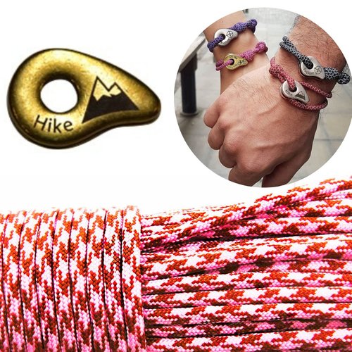 1 diy bracelet kraftika rose marron randonnée en laiton antique plaqué métal zamak paracord des surv sku-259983