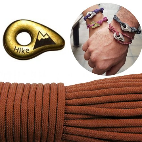 1 diy bracelet kraftika café brun randonnée en laiton antique plaqué métal zamak paracord des survie sku-259984