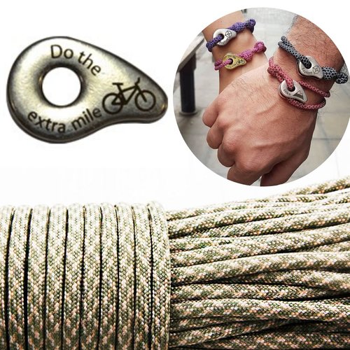 1 diy bracelet kraftika kaki rayé vert ne le mile supplémentaire vélo 999 argent antique plaqué méta sku-259961