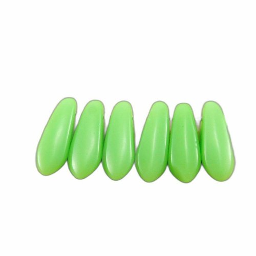 50pcs opaque vert petit poignard à plat de feuilles verre tchèque perles 11mm x 3mm sku-32788