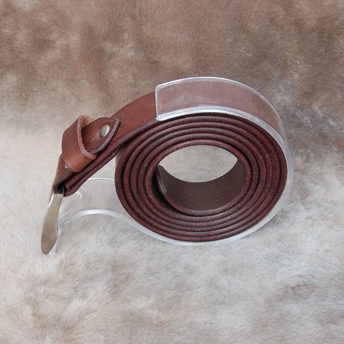Ceinture en cuir faite en croupon de vachette  marron foncé en 30 mm de large
