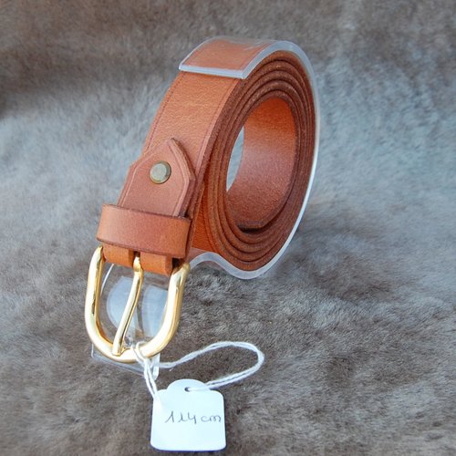 Ceinture en croupon de cuir de vache 30 mm de large- tour de taille entre 110 et 115 cm