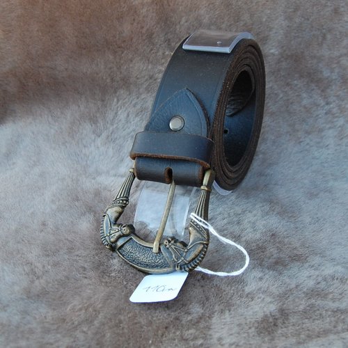 Ceinture en croupon de cuir de buffle en 40 mm de large pour tour de taille entre 105 et 110 cm