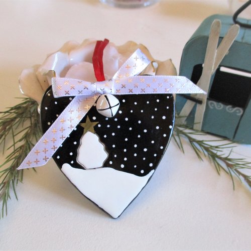 Suspension cœur noel, fait main