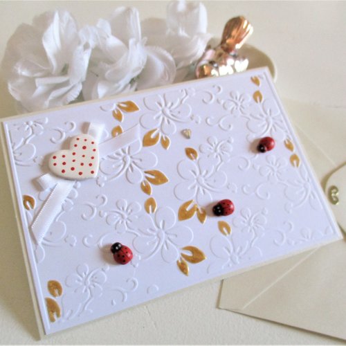 Carte faite main pour toutes occasions, coccinelles