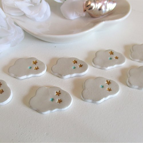 Lot de 8 petits nuages, diffuseurs huiles essentielles, faits main