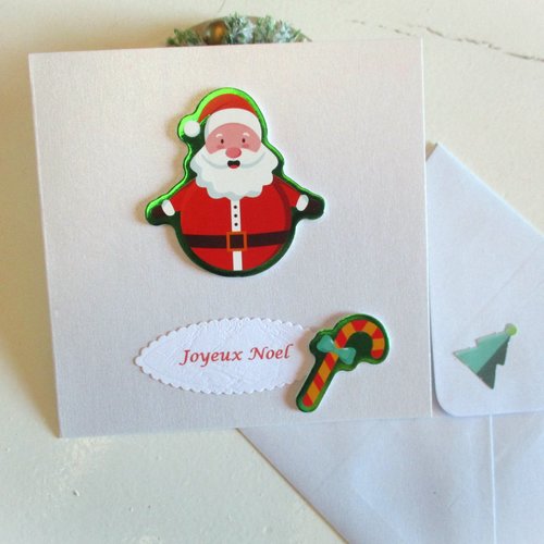 Carte joyeux noel, carte faite main, père noel