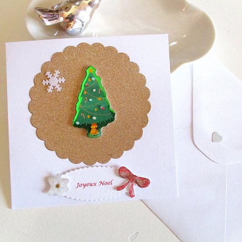 Carte joyeux noel, faite main sapin