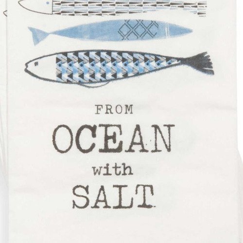Serviette en papier motif 3 poissons bleus "fish and chips - from ocean with salt"