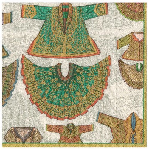 Serviette en papier motif oriental costumes de cérémonie du rajasthan