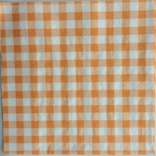 Serviette en papier motif vichy orange