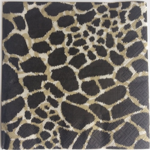 Serviette en papier motif peau de girafe ou de léopard