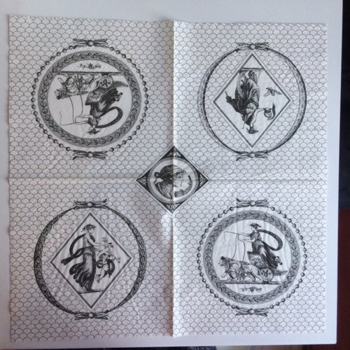 Serviette en papier du musée de la toile de jouy - 4 motifs emblématiques différents