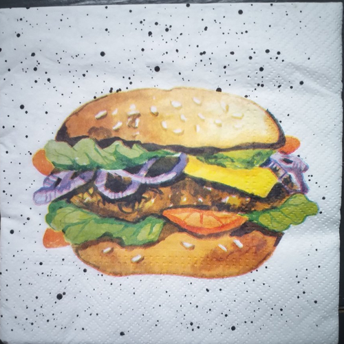 Serviette en papier motif hamgurger burger