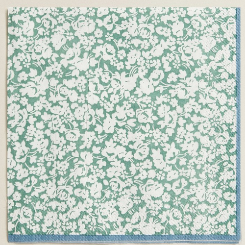 Grande serviette en papier motif petites fleurs blanches - liberty - paisley 