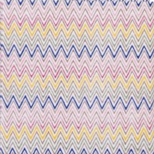 Serviette en papier motif graphique et géométrique rayures en zigzag multicolores sur fond blanc