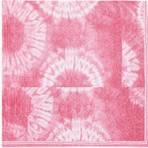 Serviette en papier motif hippies paisley - effet jean délavé rose-rouge 