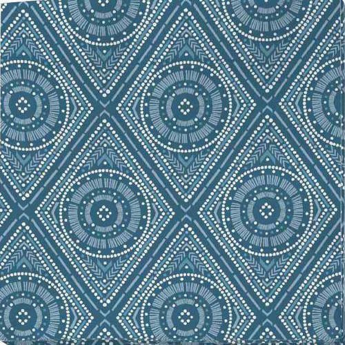 Serviette en papier motif hippies paisley - imprimé bleu et blanc 