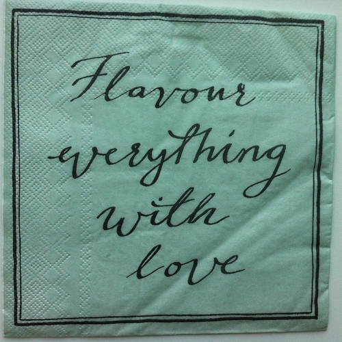 Serviette en papier motif "flavour everything with love" 