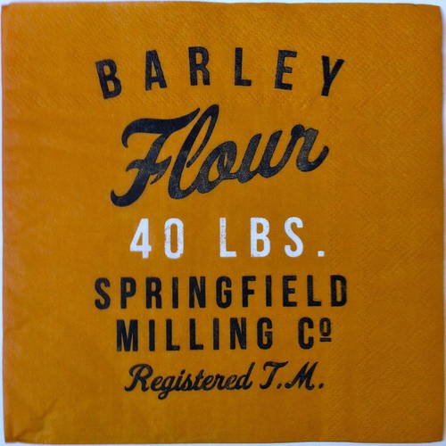 Serviette en papier motif pub américaine " barley flour" 