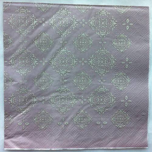 Serviette en papier motif géométriques orientaux - moucharabieh mauve 