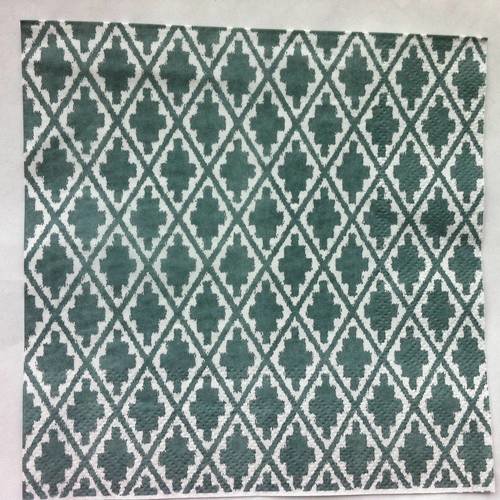 Serviette en papier motif graphique et géométrique losanges verts sur fond blanc 