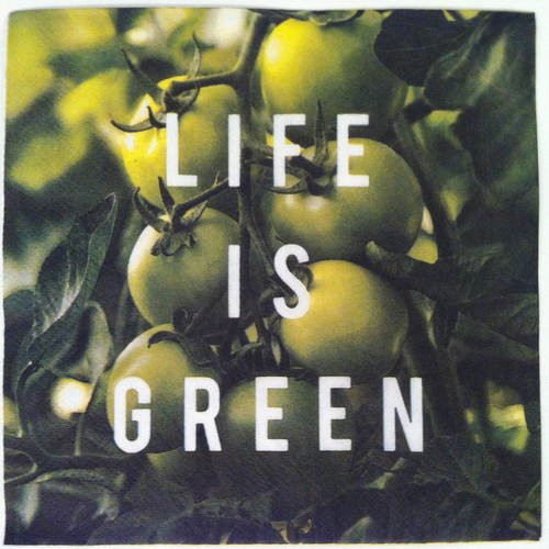 Serviette en papier motif tomates vertes "life is green" 