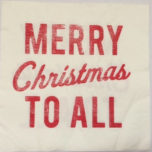 Serviette en papier motif "merry christmas to all" joyeux noël 