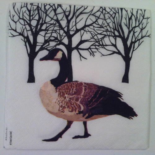 Serviette en papier petit format "winter goose" oie d'hiver 