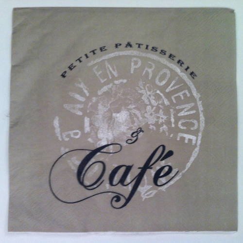 Serviette en papier motif pub vintage "petite patisserie aix en provence - café" 