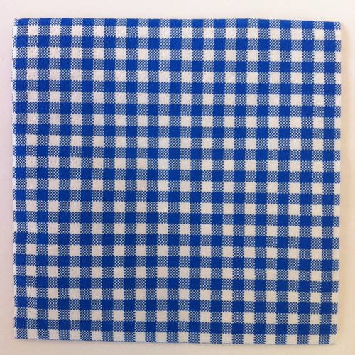 Serviette en papier petit format motif vichy bleu - 