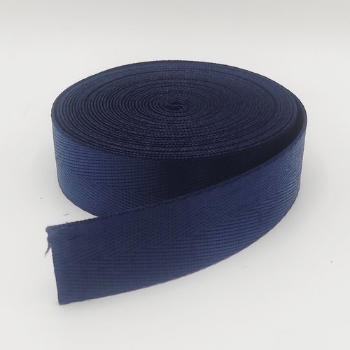 Sangle nylon polyester chevrons herringbone 25mm pour sacs à dos bagages sacs à main couture accessoires bleu marine