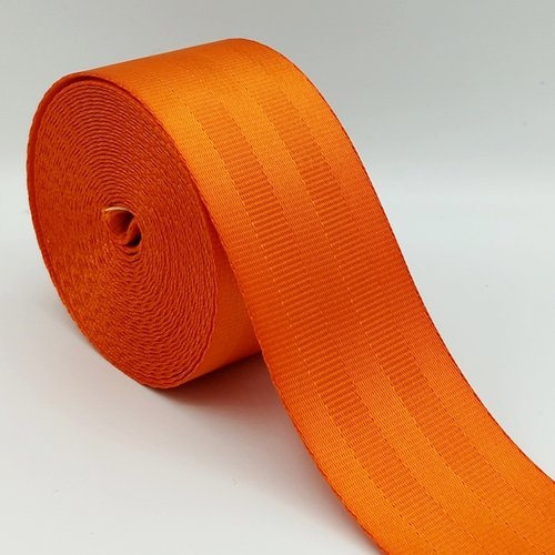 Sangle polyester 48mm type ceinture de sécurité sacs bagage chaise anse bandoulière couture transat créations fait main diy orange fe