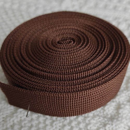 Sangle polypropylène 5 mètres 25mm largeur pour sacs à dos bagages sacs à main couture créations accessoires marron chocolat