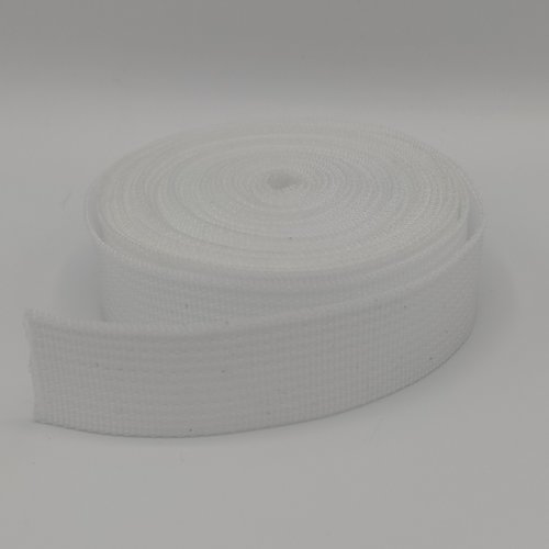 Sangle polypropylène 5 mètres blanc 25mm largeur pour sacs à dos bagages sacs à main poignets couture créations accessoires ruban