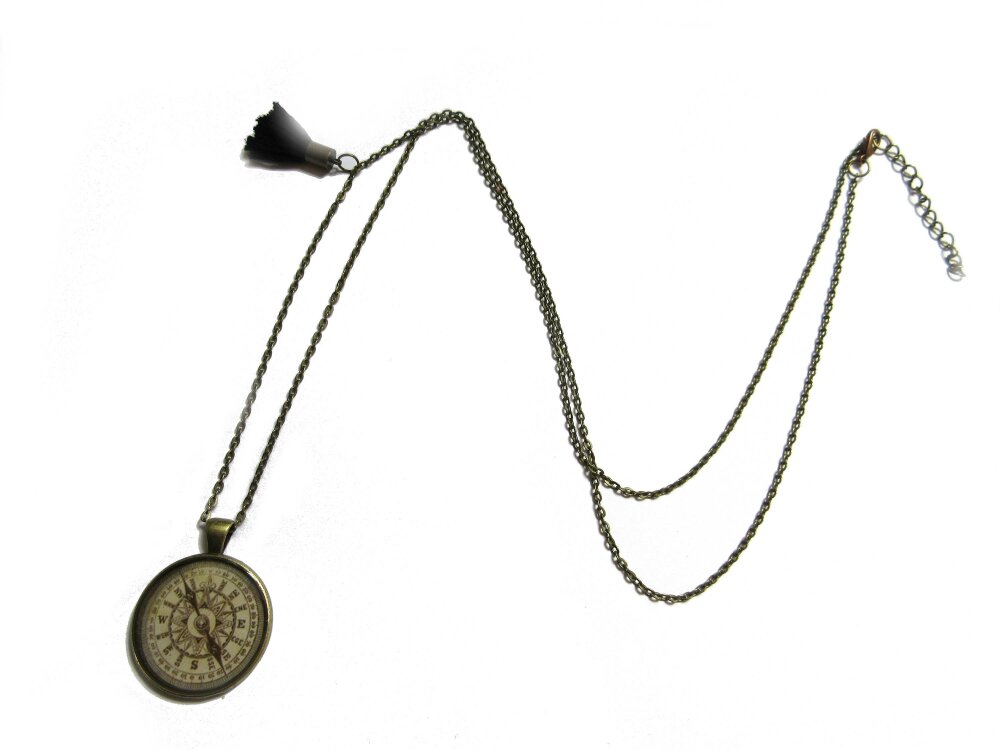 Collier boussole vintage, pendentif boussole vintage, collier de voyageurs,  collier boussole antique, collier de boussole ancienne, cadeau de