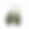 Boucles d'oreilles ovales, motif vert, boheme, boho, géométrique, motif abstrait, coloré, printemps, bronze, résine, cabochon