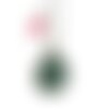 Collier sautoir motif ethnique collier  graphiques turquoise pompon rose