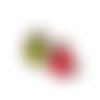 Boucles d'oreilles pommes, rouge, vert, blanc, bijou pomme, boucles d'oreille fruit, insolite, pomme rouge, cabochon verre