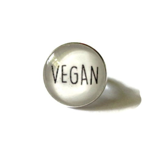 Bague vegan, bijoux vegan, bague simple, noir et blanc, minimaliste